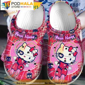 Personalized Name Astronaut Hello Kitty 3D Crocs Slippers