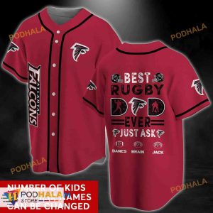 Personalized Name Atlanta Falcons NFL Name 3D Baseball Jersey Shirt