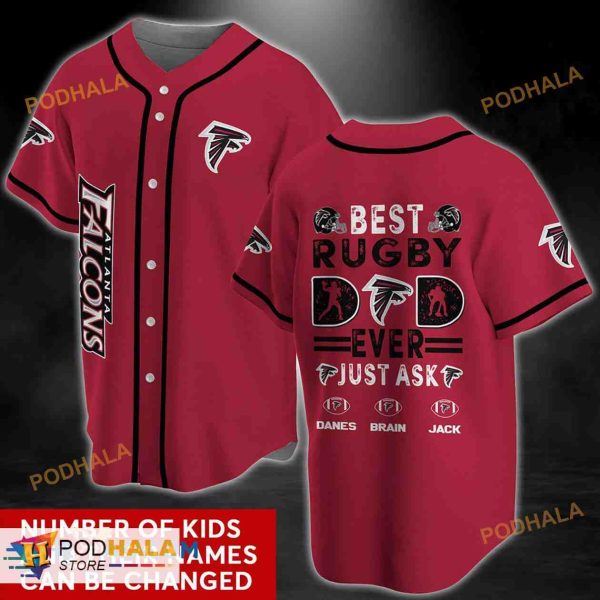 Personalized Name Atlanta Falcons NFL Name 3D Baseball Jersey Shirt