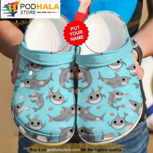 Personalized Name Baby Shark 3D Crocs Slippers