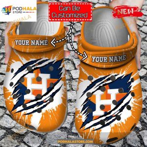 Personalized Name Baseball Crocs Hastros Ripped Claw Clog Shoes