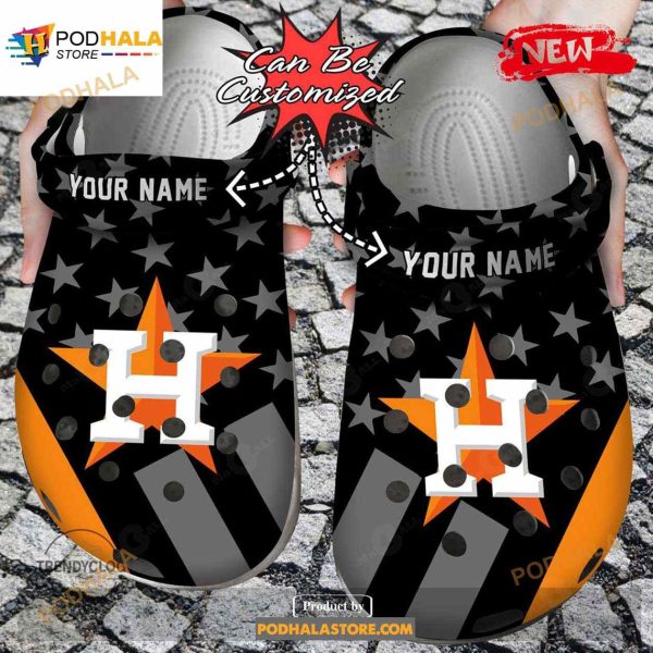 Personalized Name Baseball Crocs Hastros Star Flag Clog Shoes