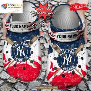 Personalized Name Baseball Crocs Ny Yankees Watercolor New Clog Shoes