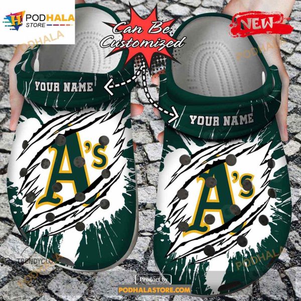 Personalized Name Baseball Crocs Oathletics Ripped Claw Clog Shoes