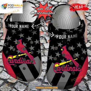 Personalized Name Baseball Crocs Stl Cardinals Star Flag Clog Shoes