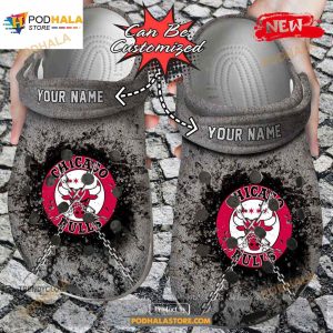 Personalized Name Basketball Crocs Cbulls Chain Breaking Wall Clog Shoes