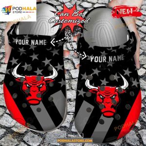 Personalized Name Basketball Crocs Cbulls Star Flag Clog Shoes