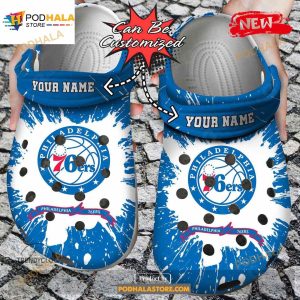 Personalized Name Basketball Crocs P76ers Team Clog Shoes