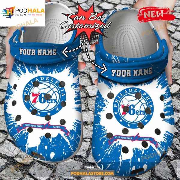 Personalized Name Basketball Crocs P76ers Team Clog Shoes