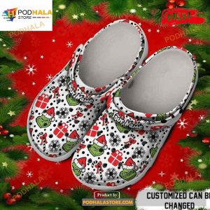 Personalized Name Black – White The Grinch Christmas Gift Crocs Classic Clog Shoes