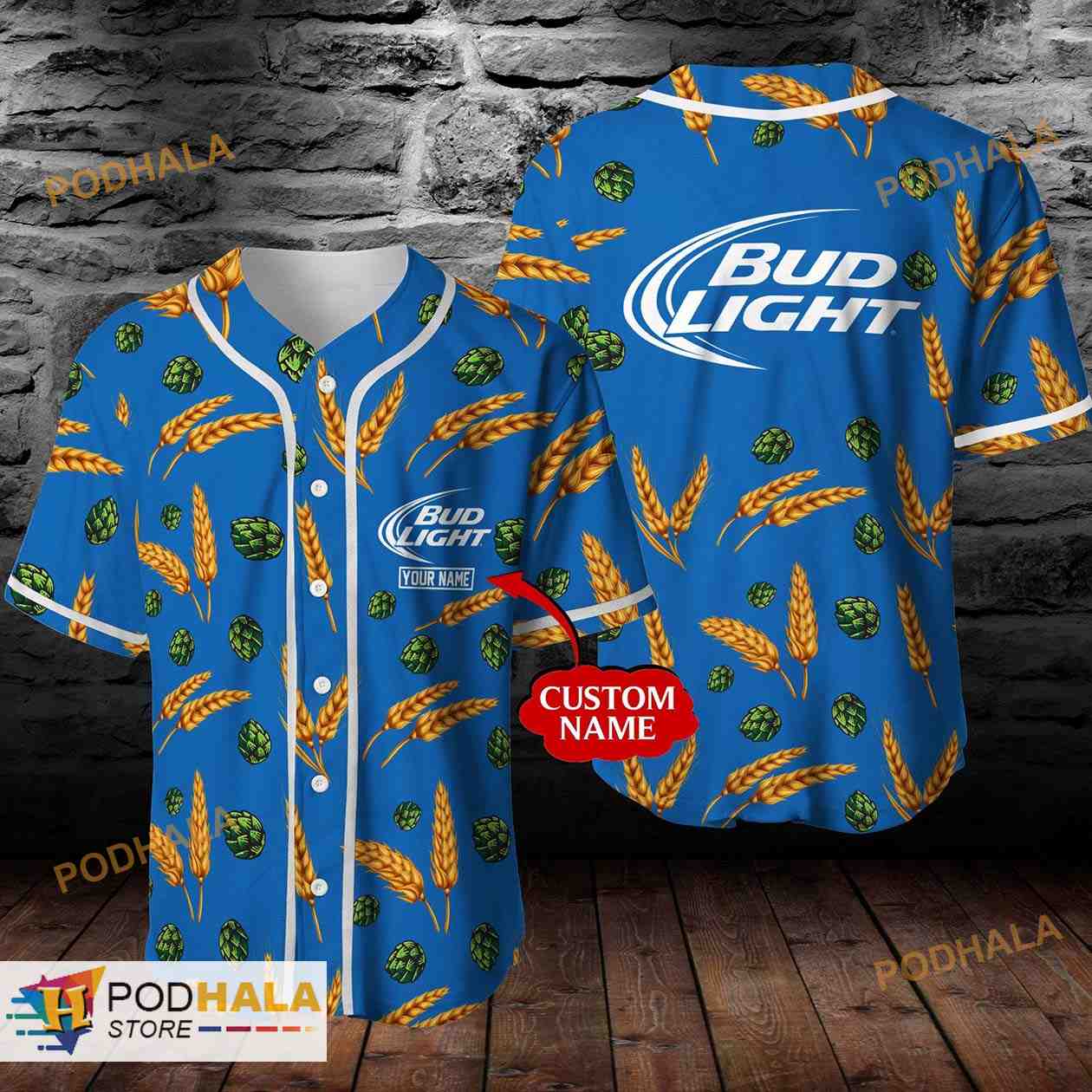 Personalized American Flag Bud Light Seahawk Baseball Jersey