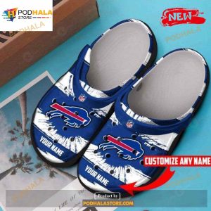 Personalized Name Buffalo Bills Gifts For Fan 3 Crocs Crocband Clogs Comfy Footwear