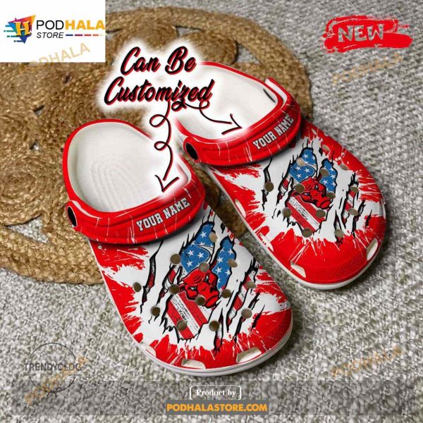 Personalized Name Bulls Crocs Cbulls Basketball Ripped American Flag Clog Shoes