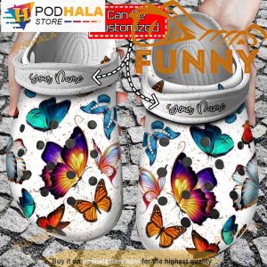 Personalized Name Butterfly Lovers 3D Crocs Classic Clog
