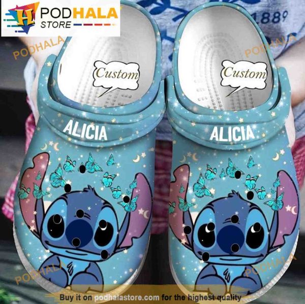Personalized Name Butterfly Stitch 3D Crocs