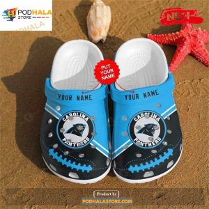 Personalized Name Carolina Panthers Gift For Fan Crocs Crocband Clogs Comfy Footwear