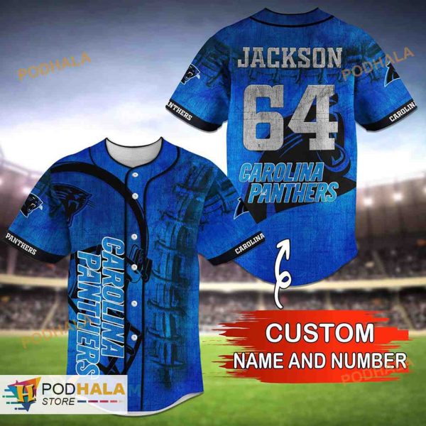Personalized Name Carolina Panthers NFL 3D Baseball Jersey Shirt