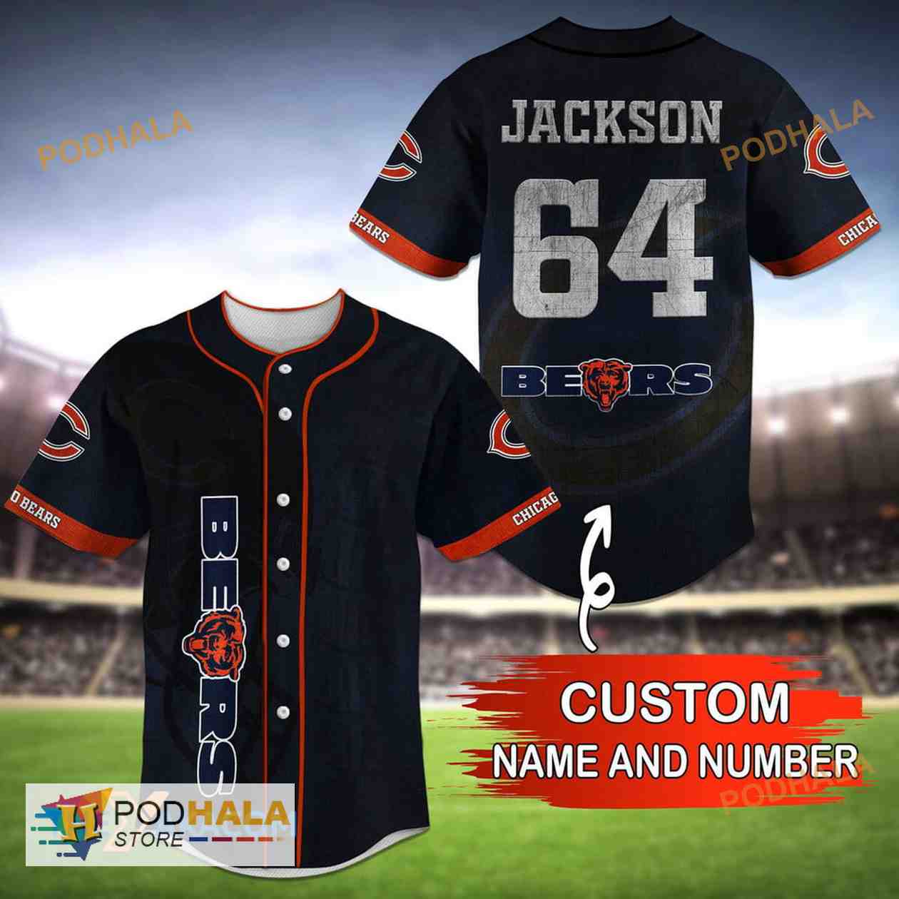 Personalized Name Chicago Bears NFL Unique Gifts Number 3D