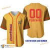 Personalized Name Chipmunks Chip 'N' Dale Baseball Jersey - Gold Brown
