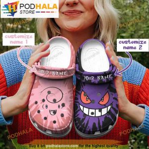 Personalized Name Clefairy Gengar Pokemon 3D Crocs Clog Shoes