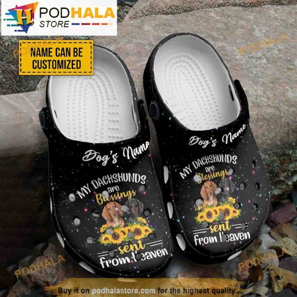 Personalized Name Couple Dachshund 3D Crocs Slippers