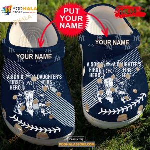 Personalized Name Crocs Dad And Son Daughter Mlb Ny Yankees Crocs Crocband Clogs