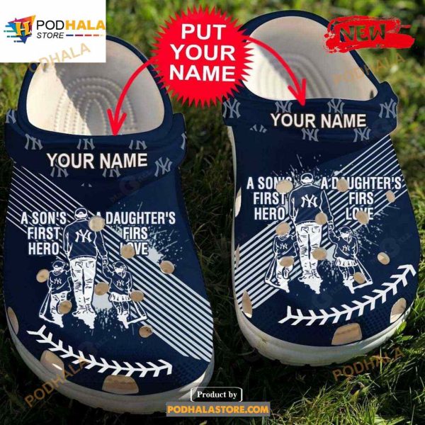 Personalized Name Crocs Dad And Son Daughter Mlb Ny Yankees Crocs Crocband Clogs