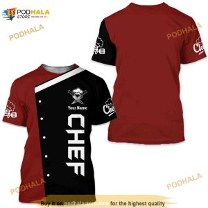 Personalized Name Custom 3D Shirt Chef Cook Gift