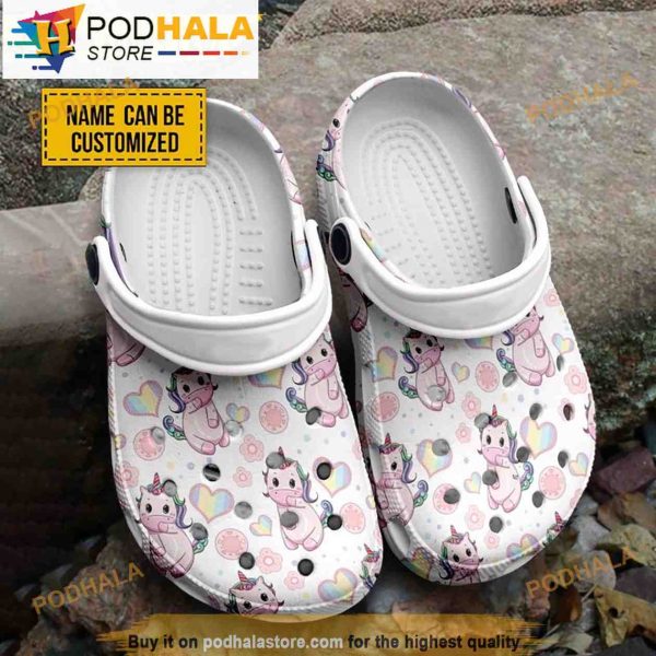 Personalized Name Cute Baby Unicorn 3D Crocs