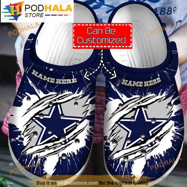 Personalized Name Dallas Cowboys 3D Crocs Clog Shoes