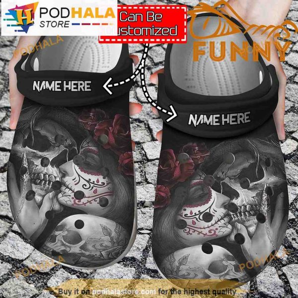 Personalized Name Dead Kiss Skull 3D Crocs