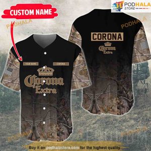 Personalized Name Deer Hunting Corona 3D Baseball Jersey