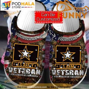 Personalized Name Defender Of Freedom Veteran 3D Crocs