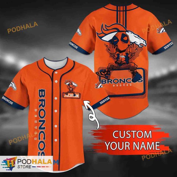 Personalized Name Denver Broncos NFL Custom Name 3D Baseball Jersey Shirt