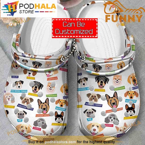 Personalized Name Dogs Collection Pattern 3D Crocs Classic Clog