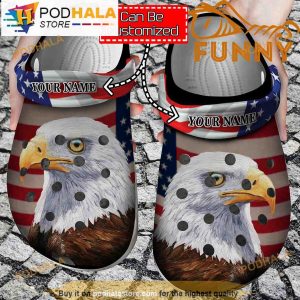Personalized Name Eagle America Veteran 3D Crocs