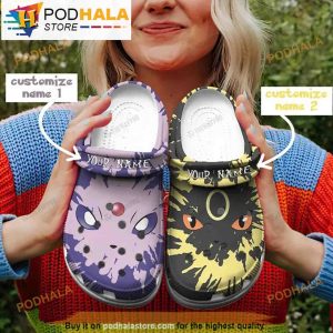 Personalized Name Face Espeon Pokemon 3D Crocs Clog Shoes