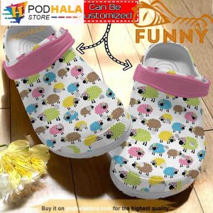 Personalized Name Farmer Lovely Sheeps Pink 3D Crocs Classic Clog