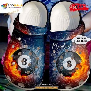 Personalized Name Fire – Water 8 Billiard Ball Crocs Classic Clog Shoes