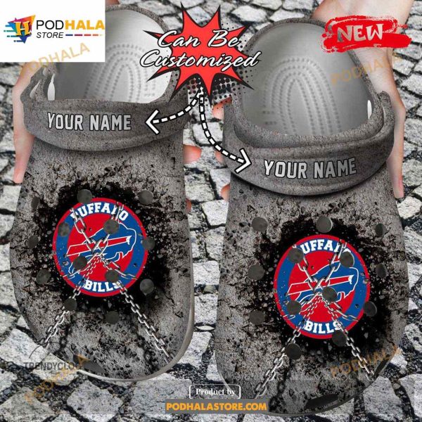 Personalized Name Football Crocs Bbills Chain Breaking Wall Clog Shoes