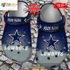 Personalized Name Football Crocs Dcowboys Half Tone Drip Flannel Clog Shoes