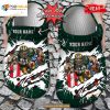 Personalized Name Football Crocs Gpackers Mascot Ripped Flag Clog Shoes