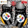 Personalized Name Football Crocs Psteelers Star Flag Clog Shoes