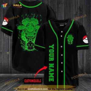Personalized Name Giant Venusaur Pokemon 3D Baseball Jersey