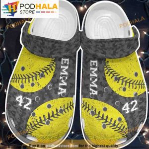 Personalized Name Green Ball Baseball Gifts 3D Crocs