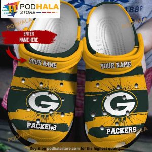 Personalized Name Green Bay Packers 3D Crocs