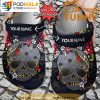 Personalized Name Grey Skull Floral 3D Crocs