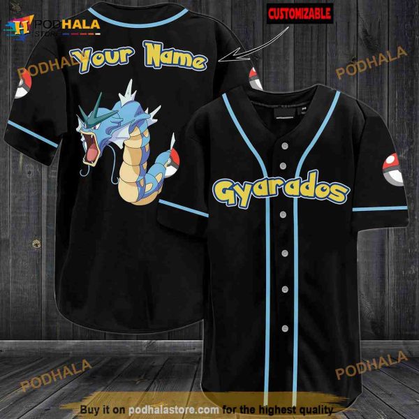 Personalized Name Gyarados 3D Baseball Jersey