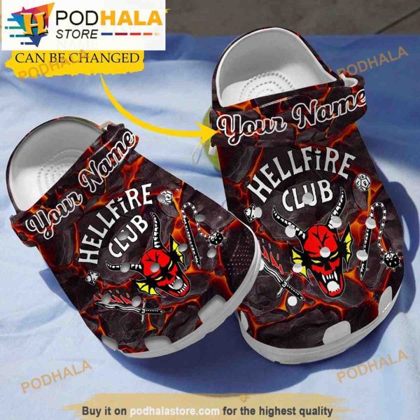 Personalized Name Hellfire Club Stranger Things 3D Crocs Clog Shoes