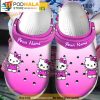 Personalized Name Hello Kitty Pink Purple 3D Crocs